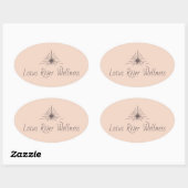 LRW Sun Logo Brand gedempte blush ovale Sticker (Vel)