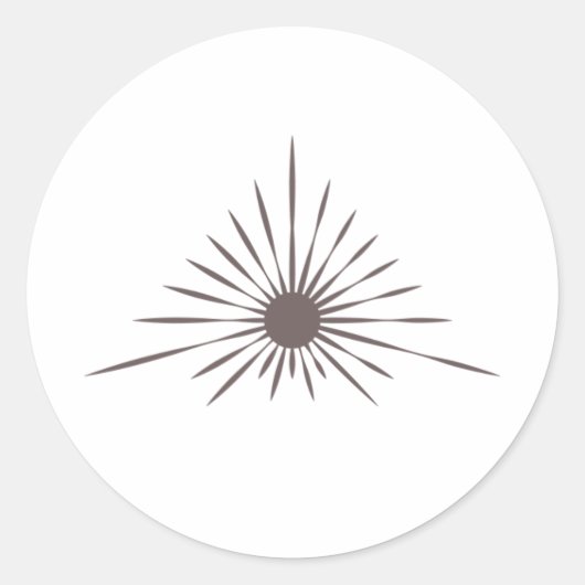 LRW Sun Logo White Classic Ronde Sticker (Voorkant)