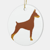 LS Doberman Pinscher rode en roest silo Keramisch Ornament (Links)