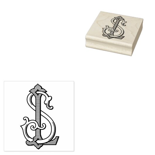 LS Monogram SL Monogram Rubber Ink Stamp Rubberstempel (Gestempeld)