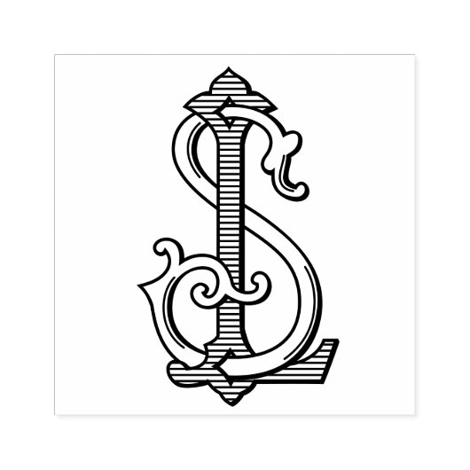 LS Monogram SL Monogram Rubber Ink Stamp Rubberstempel (Afrduk)