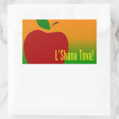 L'Shana Tova Apple Rechthoekige Sticker (Tas)