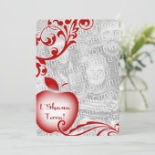 L'Shana Tova bloemenappel fotokaart Kaart (Staand voorkant)