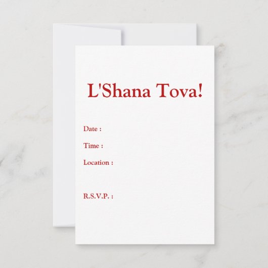 L'Shana Tova : florale appel Kaart (Achterkant)