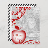 L'Shana Tova : florale appelfotokaart Briefkaart (Voorkant / Achterkant)