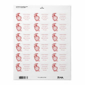 L'Shana Tova Flourish Apple Etiket (Full Sheet)
