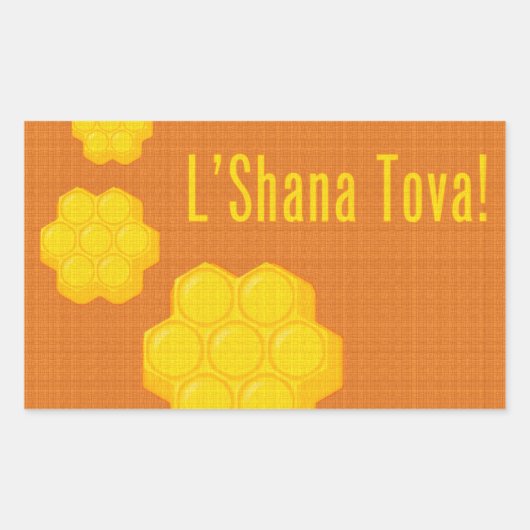 L'Shana Tova Honeycombs Rechthoekige Sticker (Voorkant)