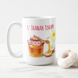 L'Shanah Tovah! Een goed en lief Nieuwjaar Honey Koffiemok