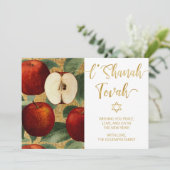 L'Shanah Tovah Joods Nieuwjaar Appels Wit Feestdagenkaart (Staand voorkant)