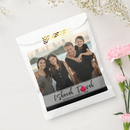 L'Shanah Tovah Pomegranate Elegant Script Photo Bedankzakje (Gezegeld)