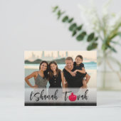 L'Shanah Tovah Pomegranate Elegant Script Photo Briefkaart (Staand voorkant)