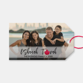 L'Shanah Tovah Pomegranate Elegant Script Photo Cadeaulabel