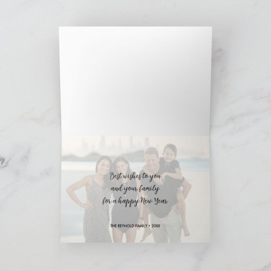 L'Shanah Tovah Pomegranate Elegant Script Photo Kaart (Binnen)