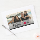 L'Shanah Tovah Pomegranate Elegant Script Photo Rechthoekige Sticker (Envelop)