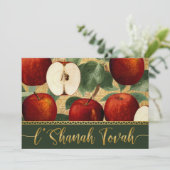 L'Shanah Tovah Rosh Hashanah  Apples Green Feestdagenkaart (Staand voorkant)