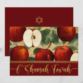 L'Shanah Tovah Rosh Hashanah Apples Red Feestdagenkaart (Voorkant / Achterkant)