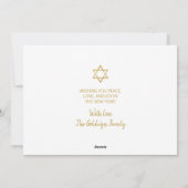 L'Shanah Tovah Rosh Hashanah Goud Schrift Wit Feestdagenkaart (Achterkant)