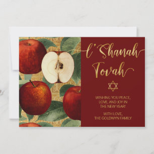 L'Shanah Tovah Rosh Hashanah Jewish Apples Red Feestdagenkaart
