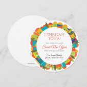 L'Shanah Tovah Rosh Hashanah rond Jeruzalem Kaart (Voorkant / Achterkant)