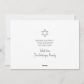 L'Shanah Tovah Rosh Hashanah Silver Script Blue Feestdagenkaart (Achterkant)