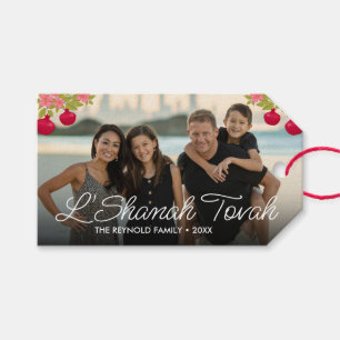 L'Shanah Tovah Script Photo Pomegranate Flower Cadeaulabel
