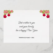 L'Shanah Tovah Script Photo Pomegranate Flower Folie Feestdagenkaart (Achterkant)