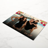 L'Shanah Tovah Script Photo Pomegranate Flower Folie Feestdagenkaart (Gedraaid)