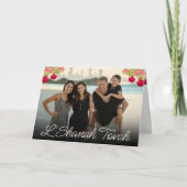 L'Shanah Tovah Script Photo Pomegranate Flower Kaart (Voorkant)