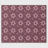 L'Shanah Tovah Star van David Pink Flower Cadeaupapier (Vlak)