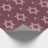 L'Shanah Tovah Star van David Pink Flower Cadeaupapier (Hoek)