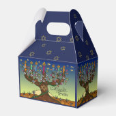 L'shanah Tovah Tree of life Menorah Favor Box Bedankdoosjes (Voorkant Zijde)