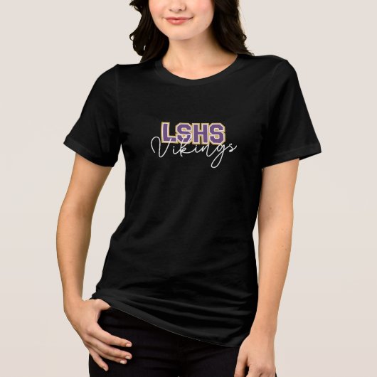 LSHS Vikings-script Tri-Blend Shirt (Voorkant)