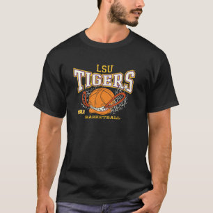 LSU Tigers Basketbal Bite Zwart Officieel Gelicens T-shirt