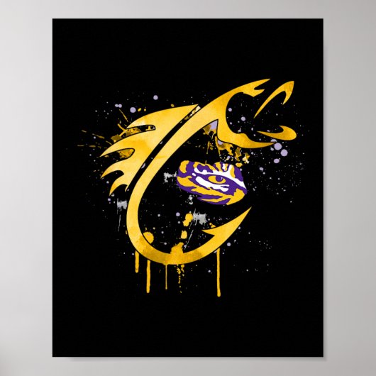 Lsu Tigers Fishing Fish Hook  Poster (Voorkant)