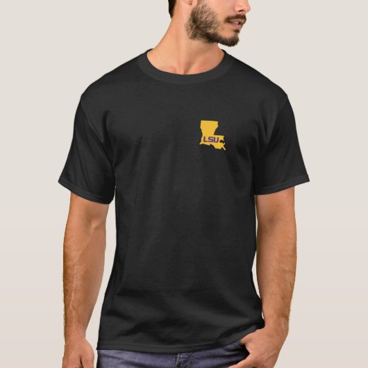 LSU Tigers FrontBack Stadium Black Officially Lice T-shirt (Voorkant)