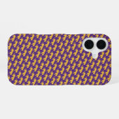 LSU Tigers iPhone 16 Hoesje - Paarse en gouden Hoe (Achterkant horizontaal)