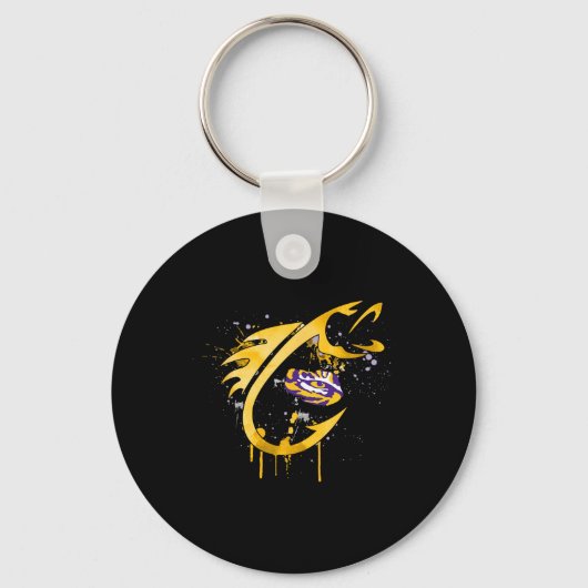 Lsu Tigers Vissen Vishaak Sleutelhanger (Voorkant)