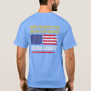 (Lt Blauw) Amerikaanse vlag / Muziek is hard & Sta T-shirt