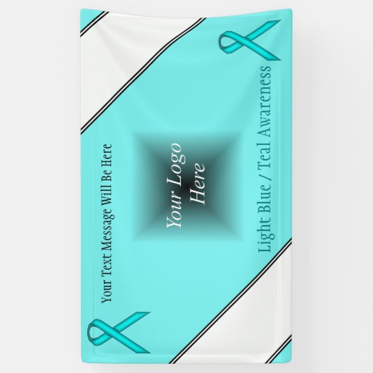 Lt blauw/Blauwgroen standaardlint door Kenneth Yon Spandoek (Verticaal)