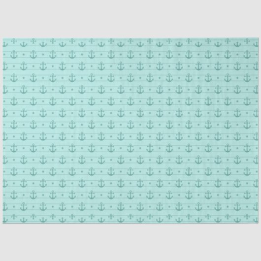 Lt Blauw en Goud Nautical Serie Ontwerp 6 Tissuepapier (Voorkant)