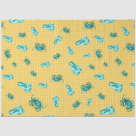 Lt Blauw en Gouden nautische Reeksontwerp 12 Tissuepapier