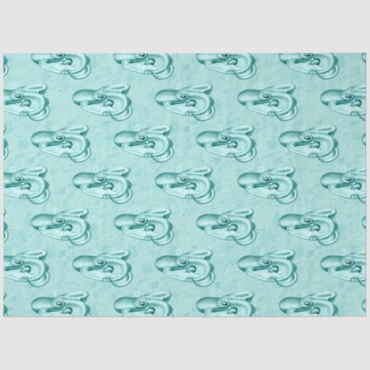 Lt Blauw en Gouden nautische Reeksontwerp 14 Tissuepapier (Voorkant)