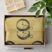 Lt Blauw en Gouden nautische Reeksontwerp 5 Tissuepapier (Geschenk)