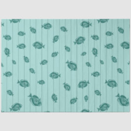 Lt Blauw en Gouden nautische Reeksontwerp 7 Tissuepapier