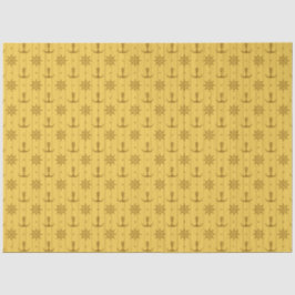 Lt Blauw en Gouden nautische Reeksontwerp 9 Tissuepapier