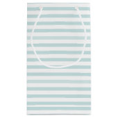 Lt. Blauw en witte horizontale streep Klein Cadeauzakje (Achterkant)