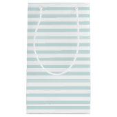 Lt. Blauw en witte horizontale streep Klein Cadeauzakje (Voorkant)