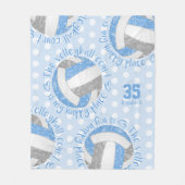 LT Blauw Grijs Boho Volleybal Court Happy Place Fleece Deken (Voorkant)