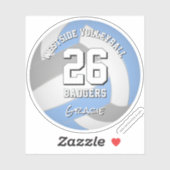 LT blauw grijs volleybal club kleuren atleet naam Sticker (Vel)