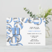 Lt Blauw Grijs Volleybal Jongens Meisjes Verjaarda Kaart (Staand voorkant)